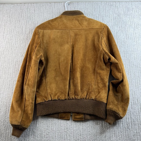Vintage Sears Fieldmaster Suede Leather Bomber Jacket Size 38 Regular Brown - Picture 3 of 8